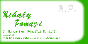 mihaly pomazi business card